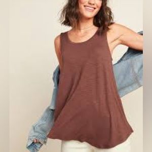 Old Navy Luxe Swing Tank Top Tunic, Root Beer, Small Tall